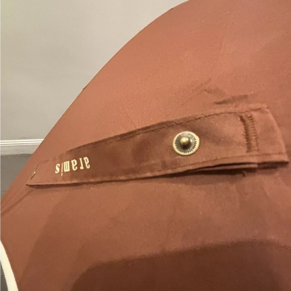 Aramis Vintage Classic Brown Umbrella Leather Handle Beige Trim 37" Never Used - Picture 4 of 8